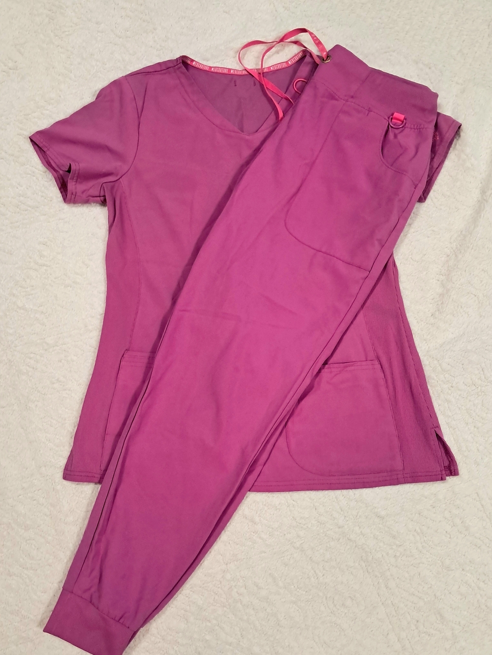 Med Couture Women's Scrub Set in Magenta Pink